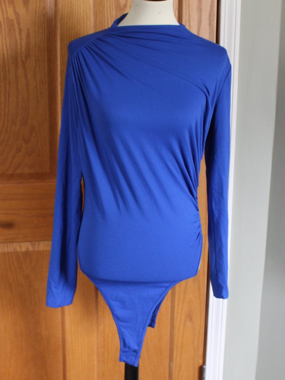 Shein Blue Long Sleeve Bodysuit - Size Medium